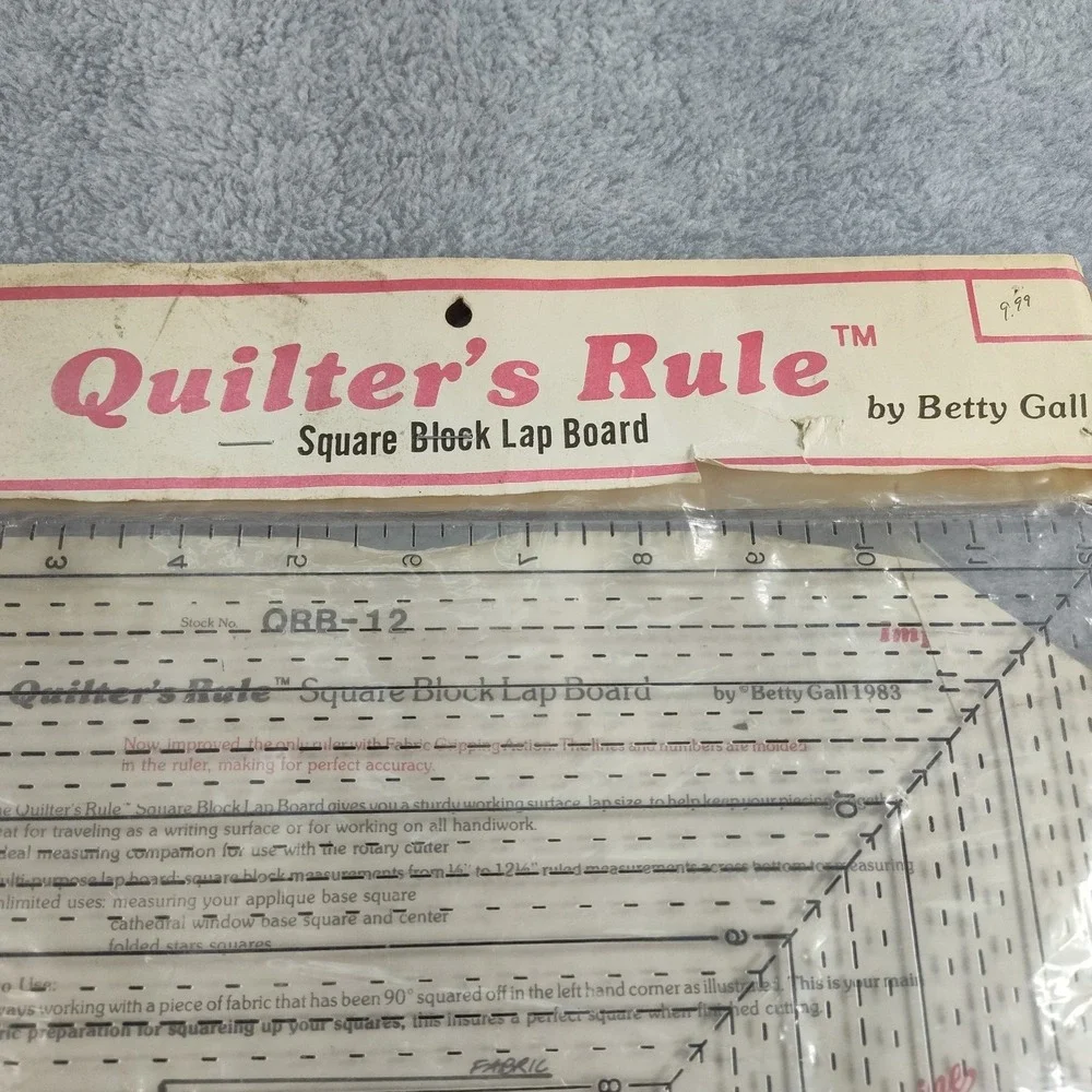 1980 Betty Gall Quilters Rule QRB12 Squar Block Lap Board 16.5X16.5 B23.3GA-3580
